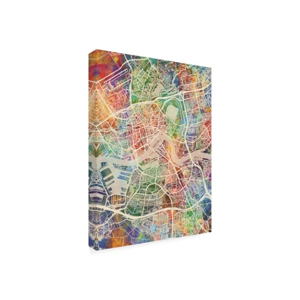 Michael Tompsett 'Rotterdam Netherlands City Map' Canvas Art,24x32